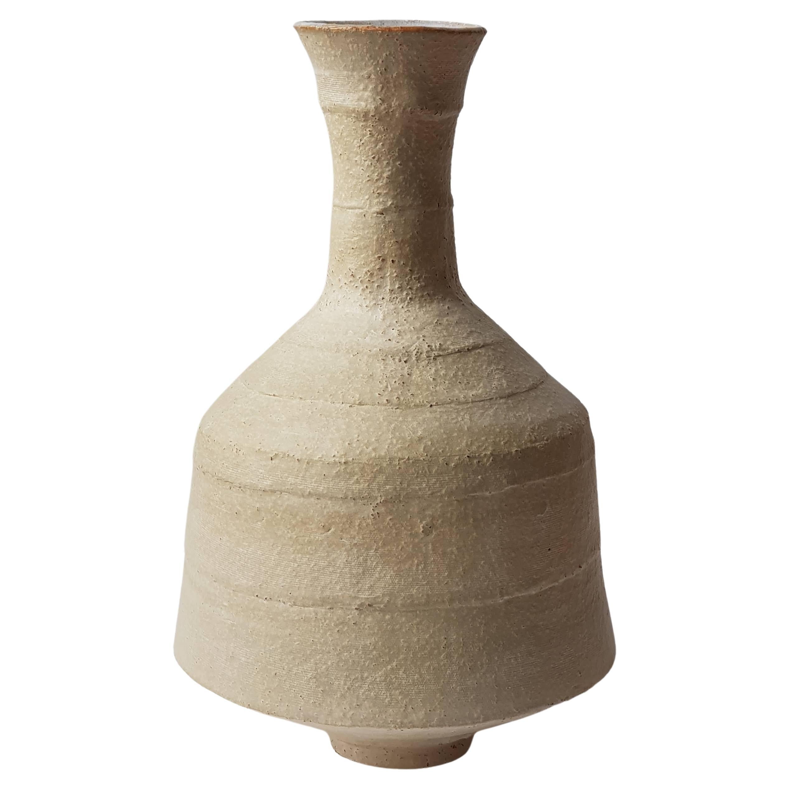 Beige Stoneware Lekythos Vase by Elena Vasilantonaki For Sale