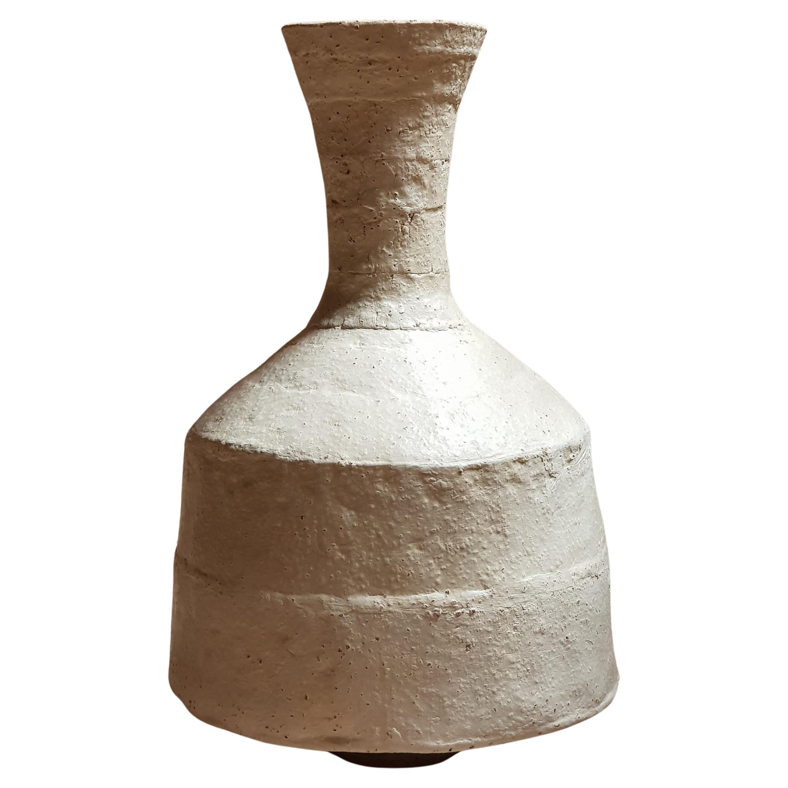 Beige Stoneware Lekythos Vase by Elena Vasilantonaki For Sale