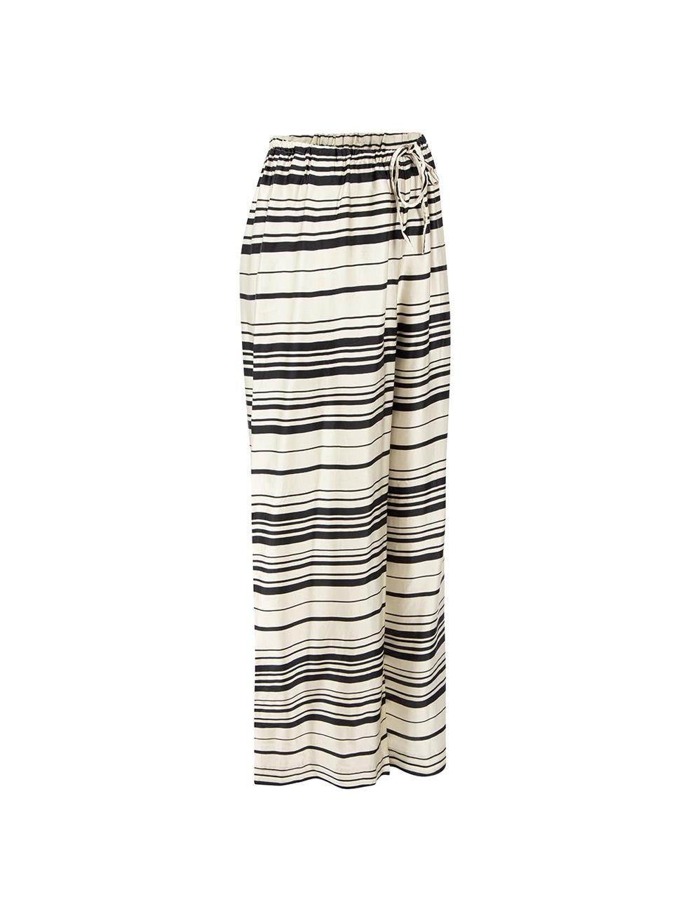 CONDITION is Very good. Minimal wear to trousers is evident. Minimal wear to fabric with negligible marks at back leg on this used Dries Van Noten designer resale item.



Details


Beige

Viscose

Trousers

Black striped pattern

Elasticated