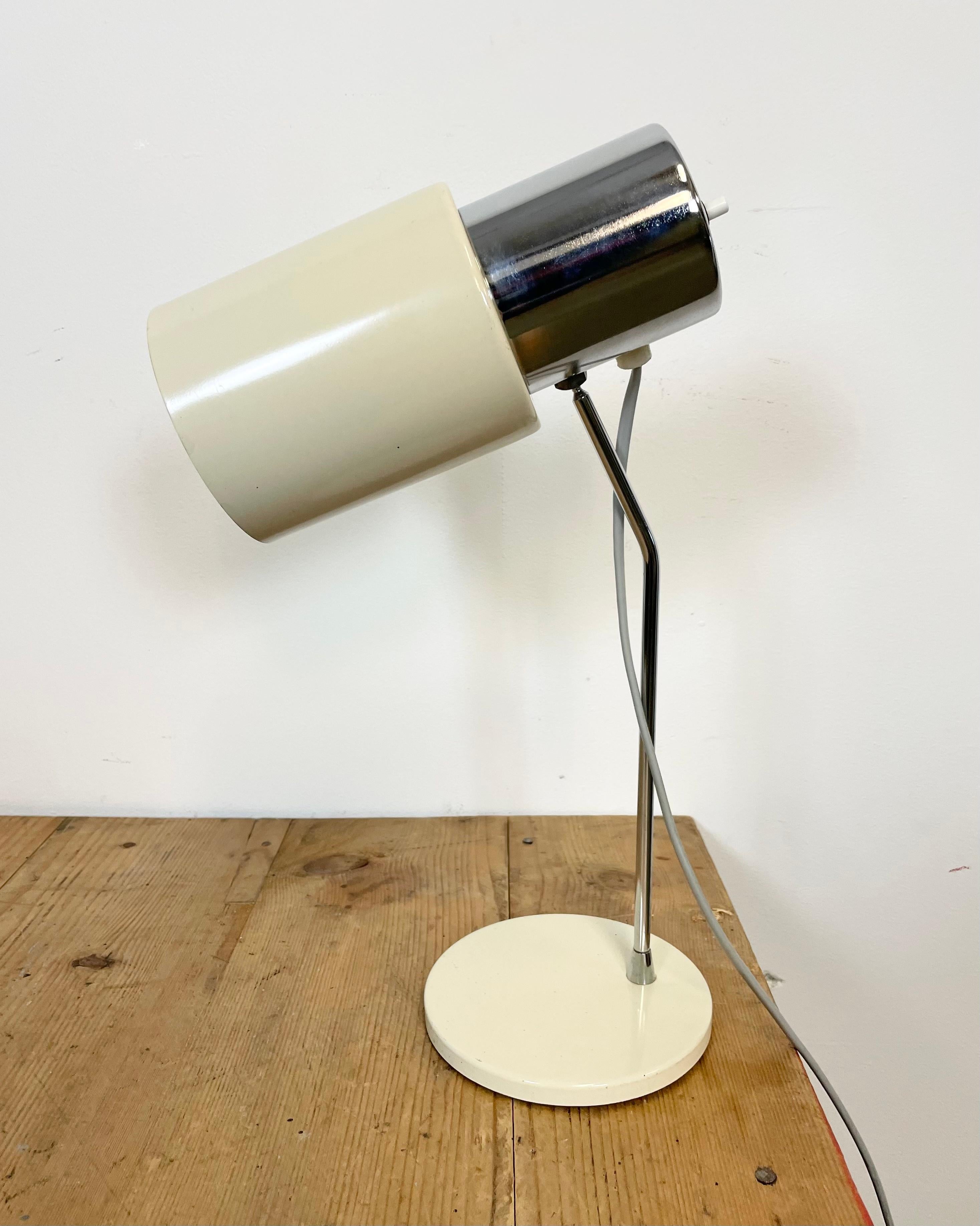Industrial Beige Table Lamp by Josef Hurka for Napako, 1970s For Sale