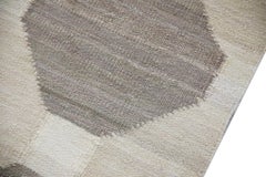 Beige & Taupe Flatweave Handmade Wool Runner 3' x 12'5"