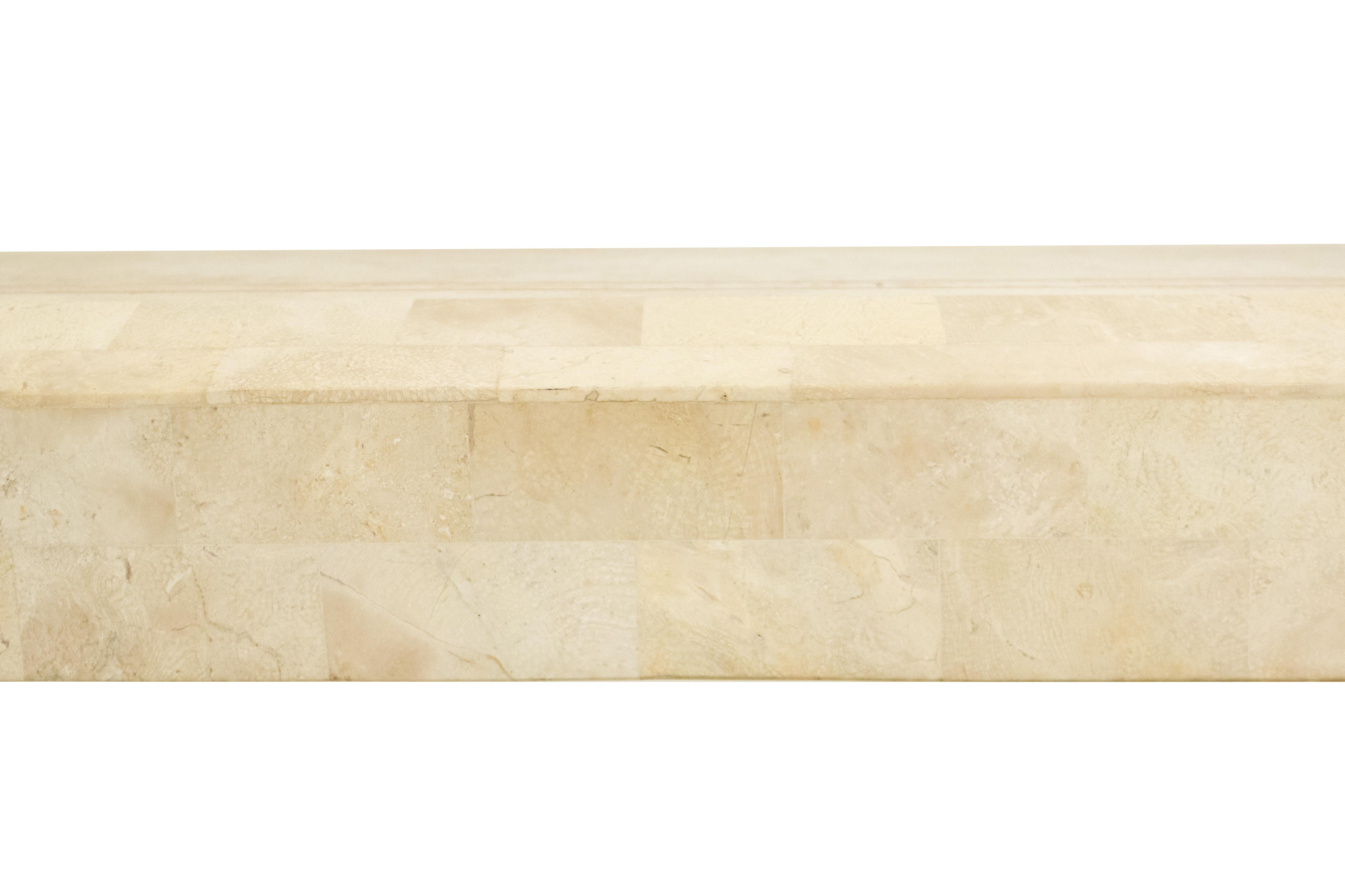 Autre Table console en pierre dure tessellée beige en vente