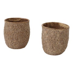 Tasse en céramique émaillée beige texturée