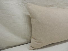 Beige Tone-on-tone Loro Piana Cashmere Decorative Lumbar Pillow