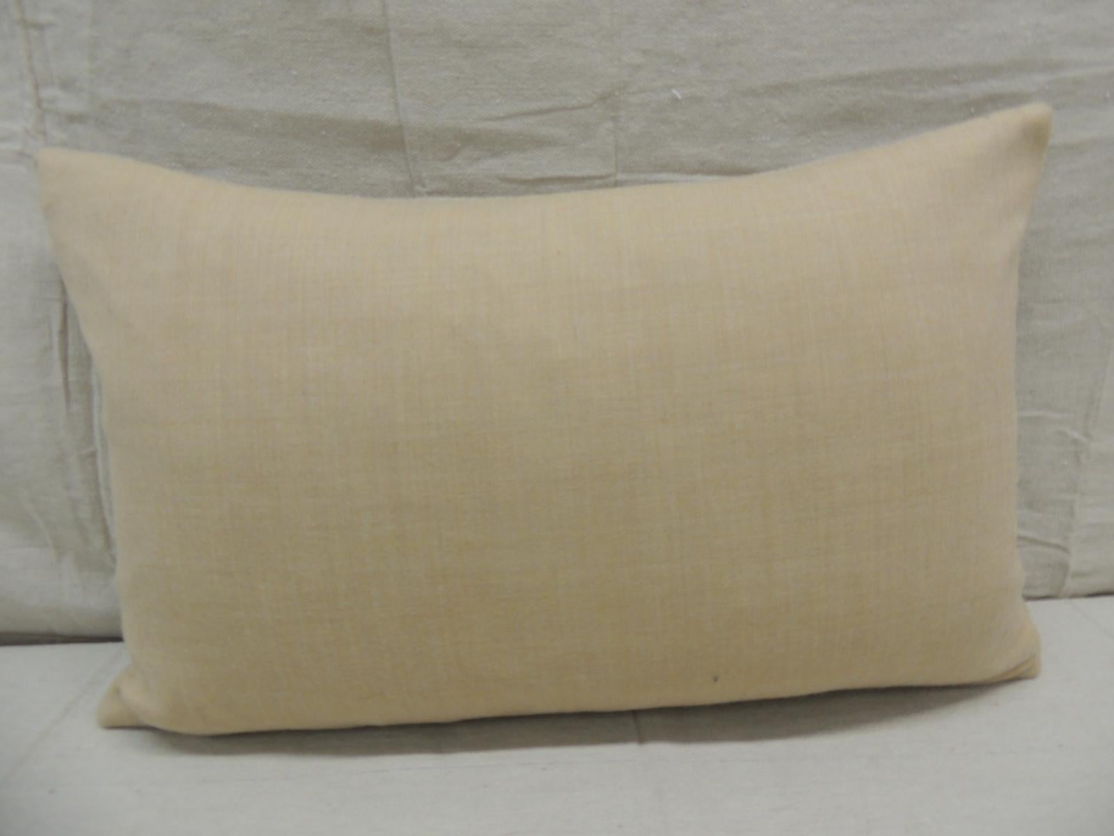 Mid-Century Modern Beige Tone-on-tone Loro Piana Cashmere Decorative Lumbar Pillow
