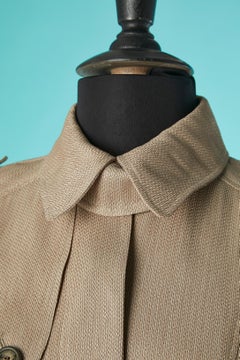 Beige trench-coat jacket with short sleeve and belt John Galliano