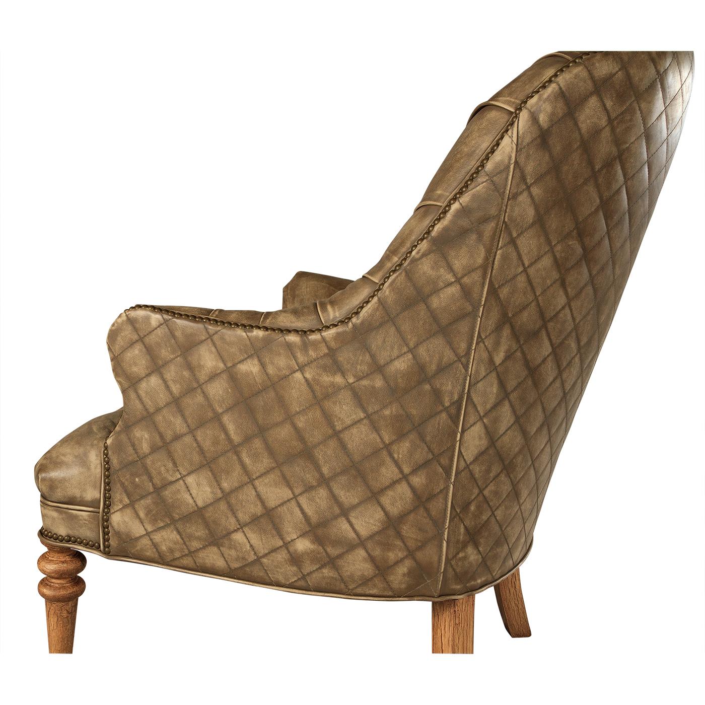 Beige Tufted Armchair In New Condition For Sale In Westwood, NJ
