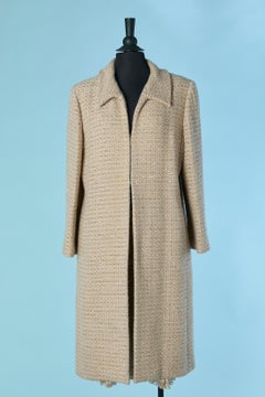 Ensemble manteau et jupe en tweed beige CHANEL