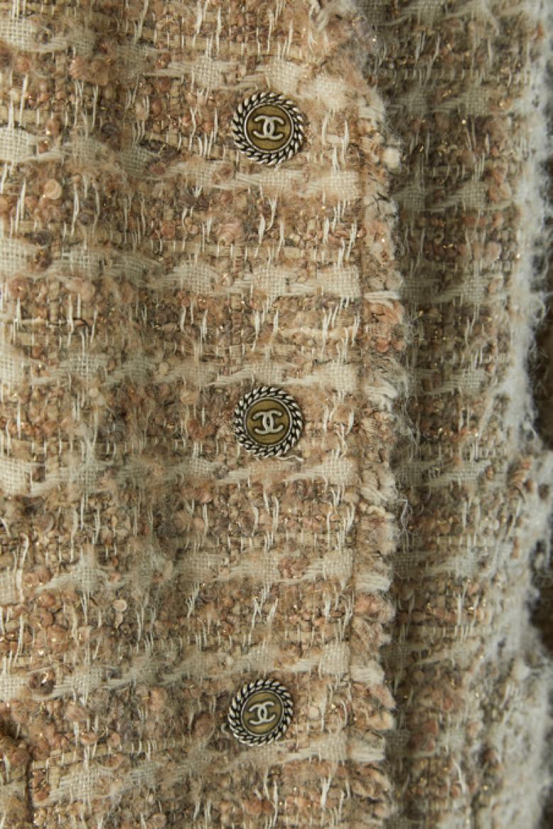 Chaqueta de tweed beige CHANEL Beige en venta