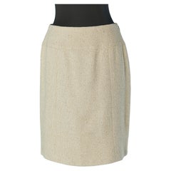 Vintage Beige tweed straight skirt CHANEL BOUTIQUE