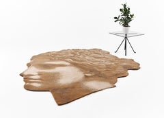 Ungewöhnlicher handgeknüpfter Wollteppich in Beige von Fabio Novembre – Afrodite, auf Lager