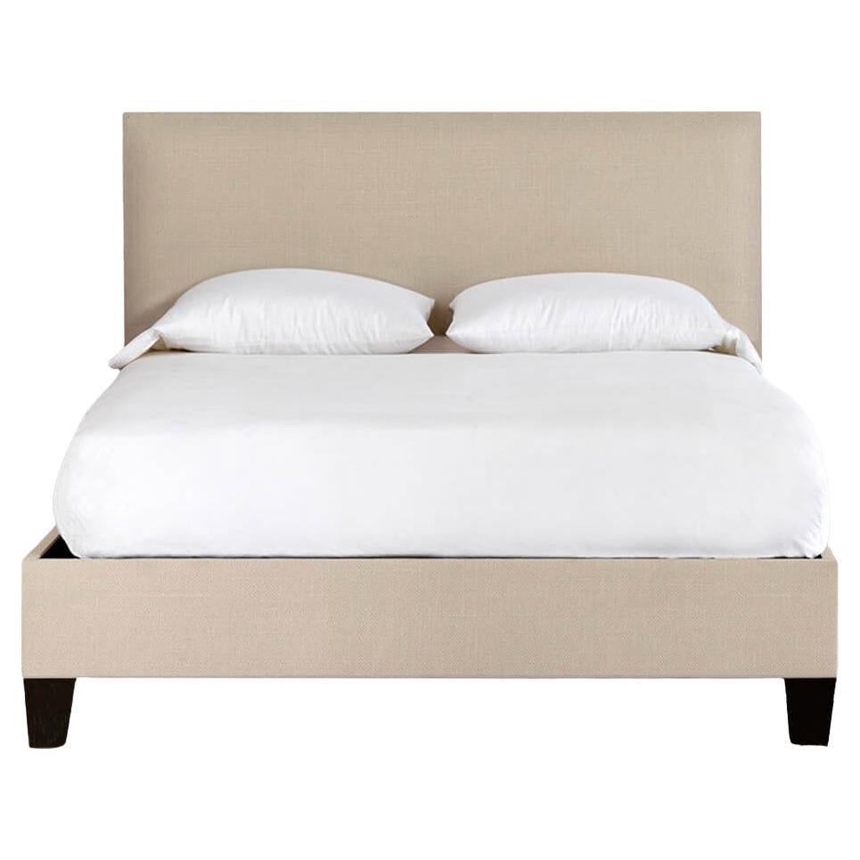 Beige Upholstered Bed Frame Queen