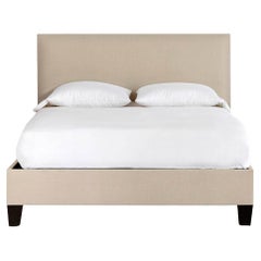 Beige Upholstered Bed Frame Queen