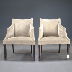 Beige Velvet Armchair by Donghia