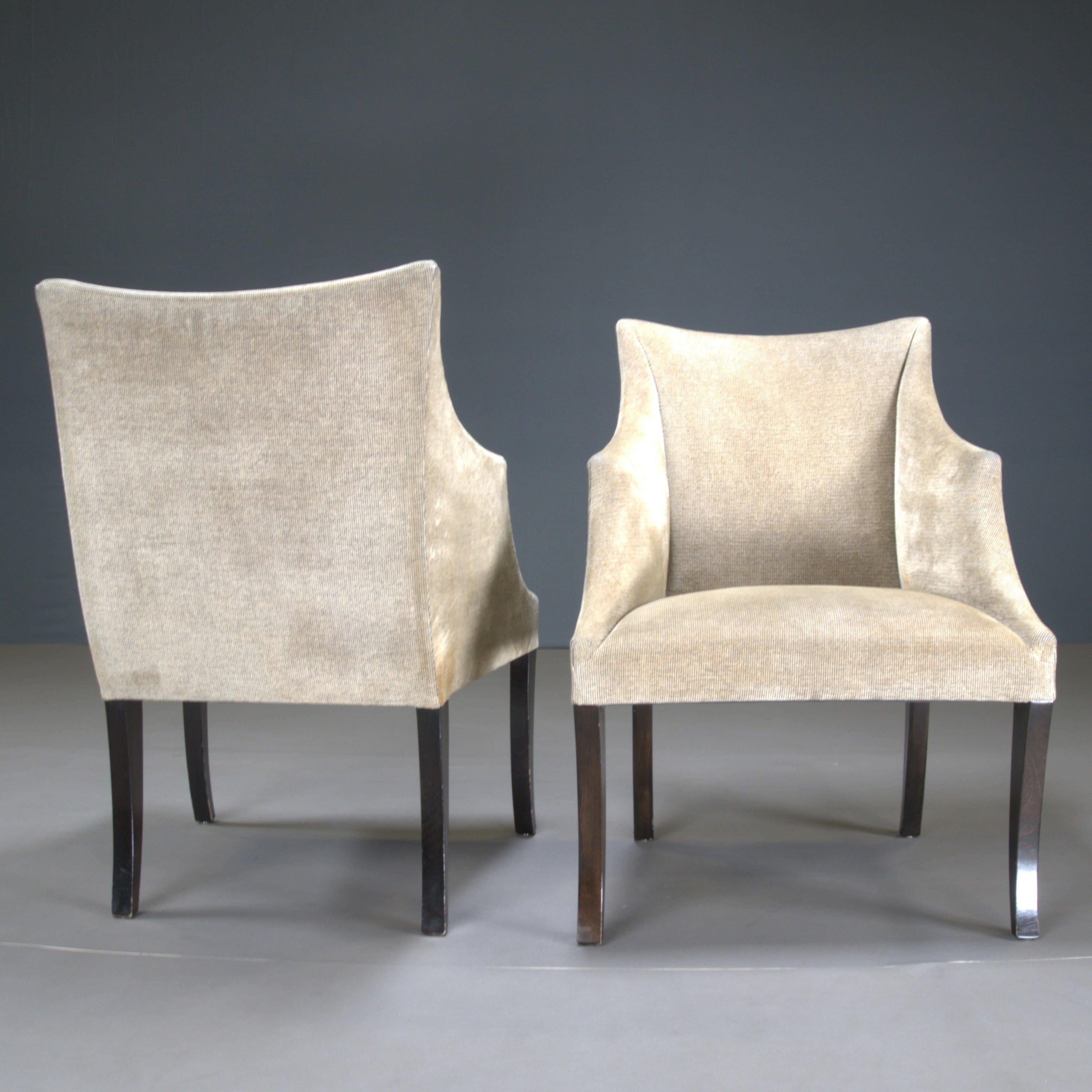 Beige Velvet Armchair by Donghia For Sale 1