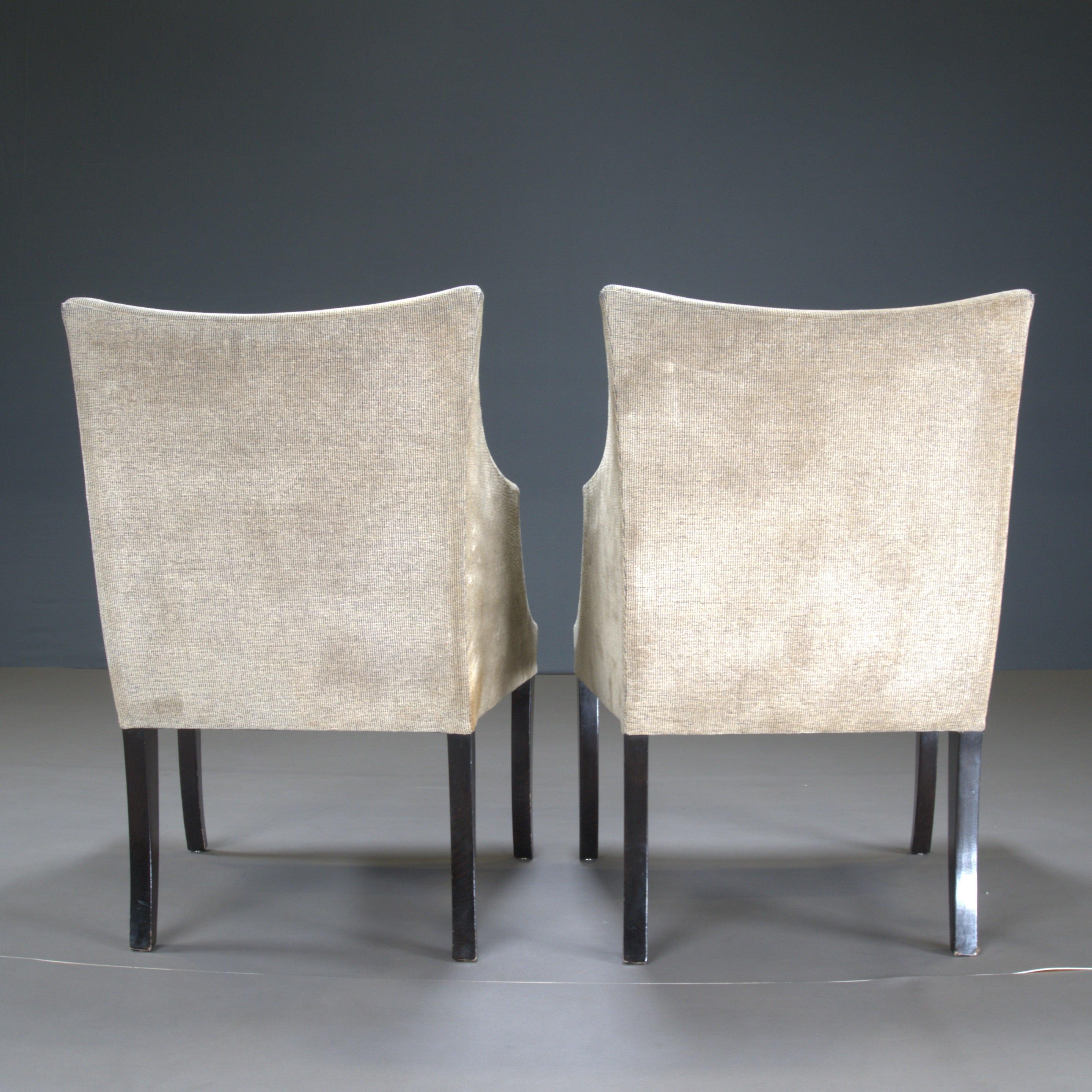 Beige Velvet Armchair by Donghia For Sale 2