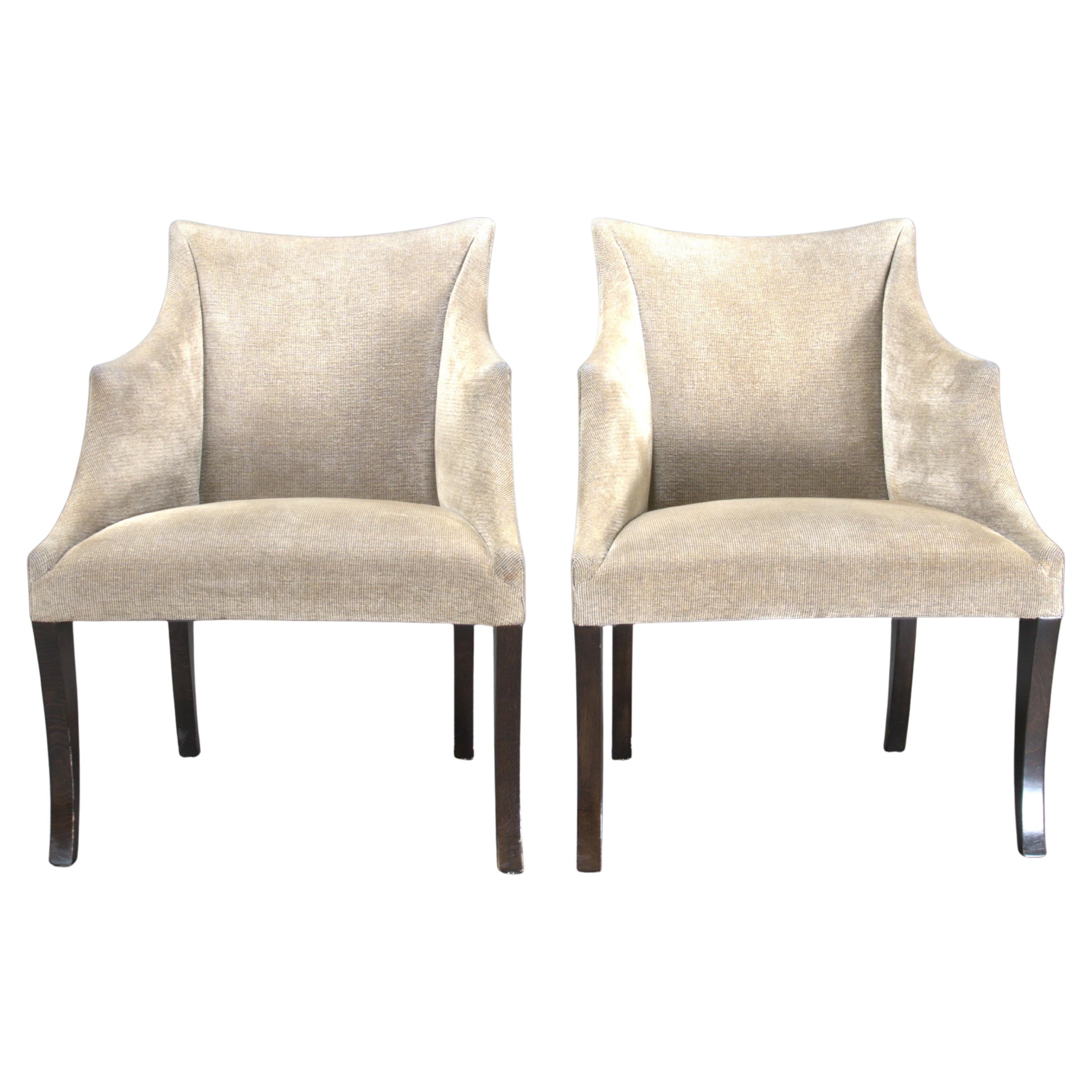 Beige Velvet Armchair by Donghia For Sale