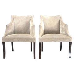 Beige Velvet Armchair by Donghia