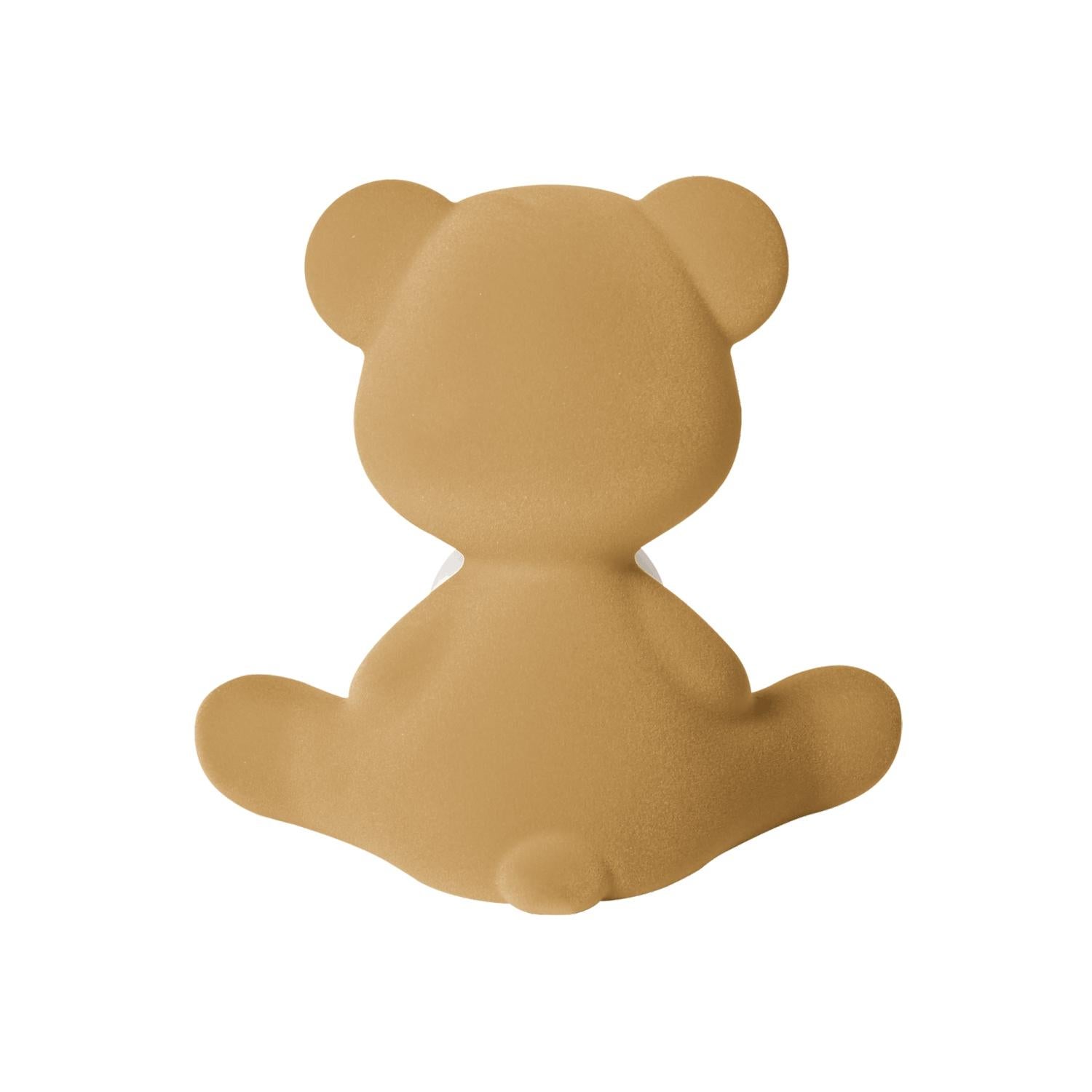 Italian Beige Velvet Teddy Bear Lamp with LED by Stefano Giovannoni, Made in Italy For Sale