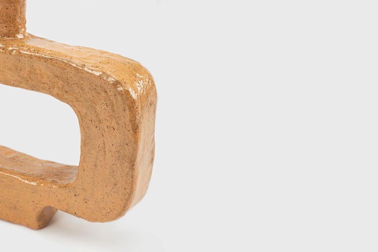 Earthenware Beige Vessel Model “Utar” African Clay Vessels by Willem Van Hooff Contemporary  For Sale
