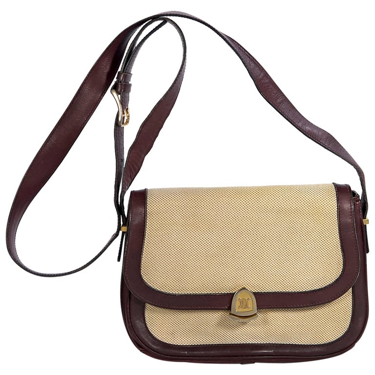 Beige Vintage Celine Crossbody Bag at 1stDibs