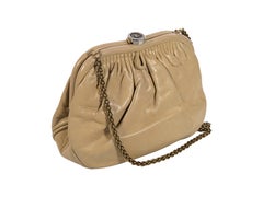 Beige Vintage Chanel Leather Crossbody Bag