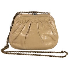Beige Vintage Chanel Leather Crossbody Bag