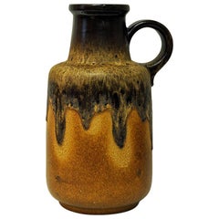 Beige vintage Fat Lava Vase Jug Handled Model by Scheurich, 1970s, W. Germany