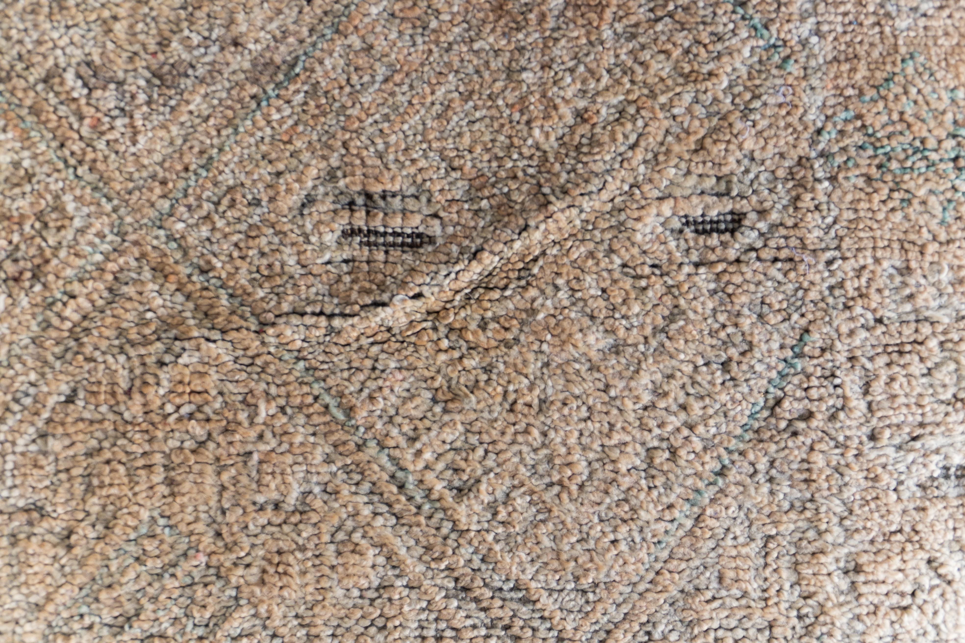 Beige Vintage marokkanischen Berber Teppich aus 70er Jahren 100% Wolle 5.7x10 Ft 175x300 Cm (Marokkanisch) im Angebot