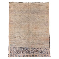 Tapis berbère marocain beige des années 70 100 % laine 5,7x10 Ft 175x300 Cm