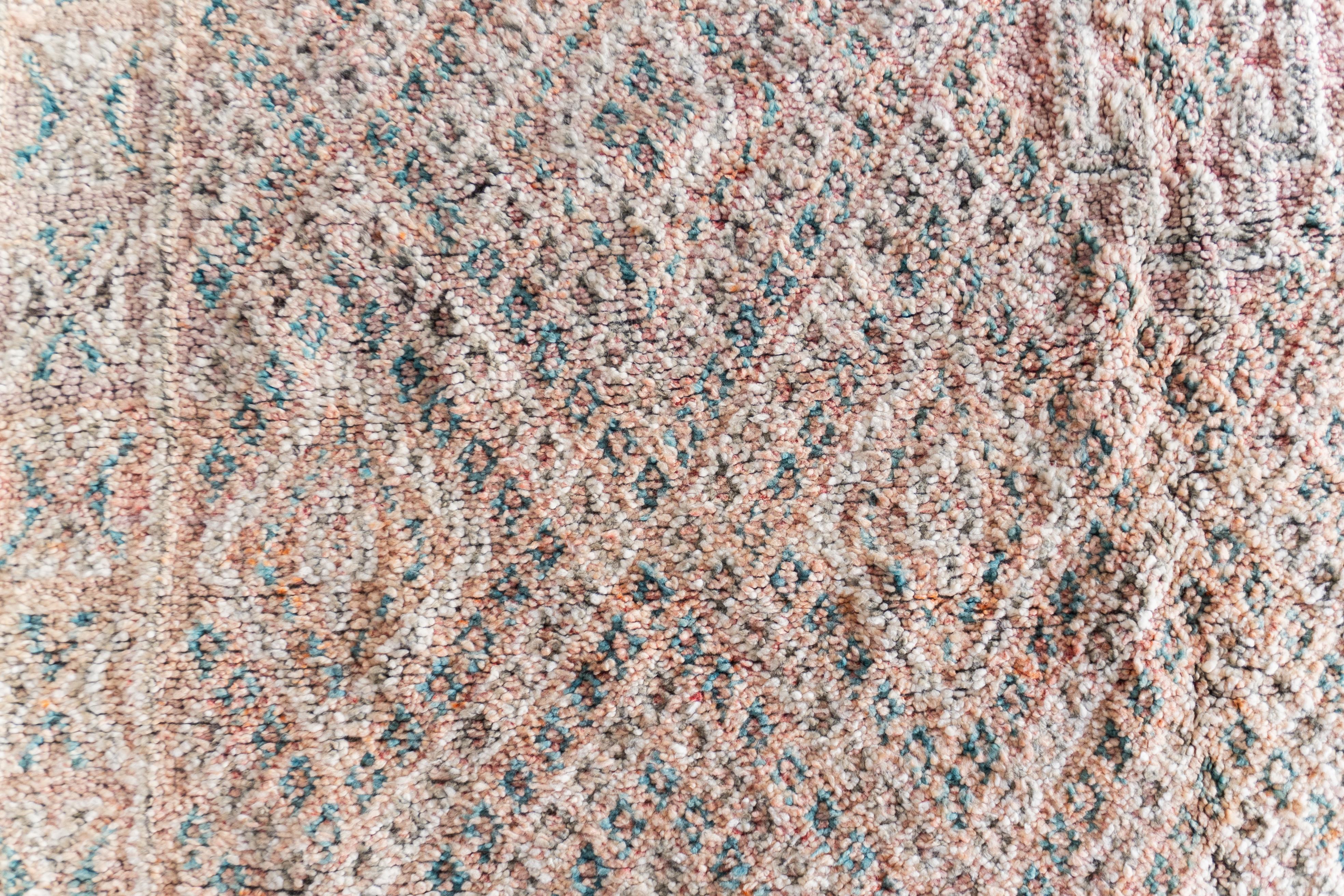 Beigefarbener marokkanischer Berberteppich aus den 70ern  100% Wolle  7,5x11 Ft 230x330 Cm (Art déco) im Angebot