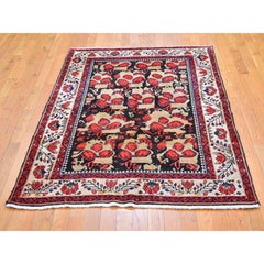 Alfombra zoroástrica de Karabaj, de color beige, tejida a mano, de lana, estilo tradicional, 1970