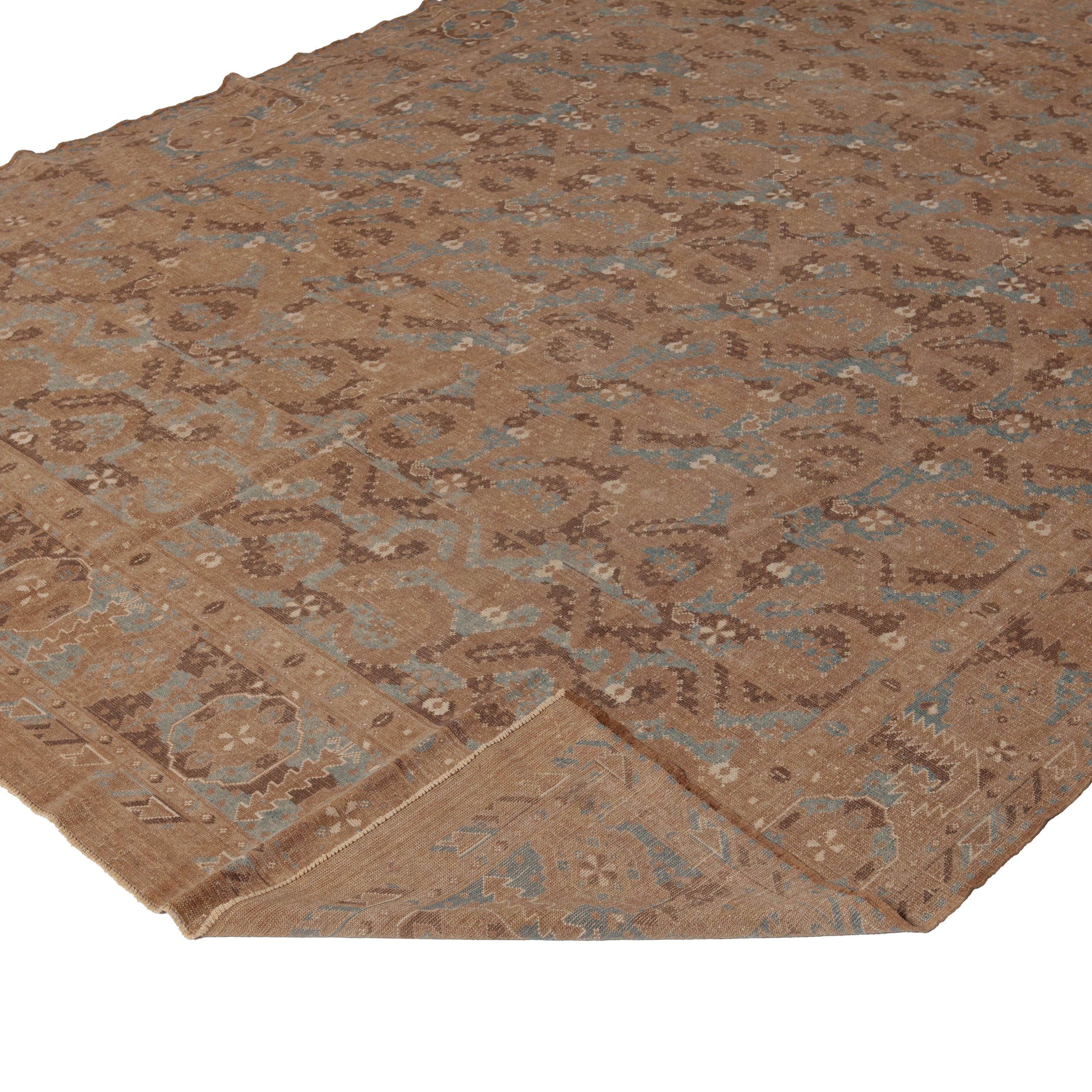 Turc Tapis traditionnel beige vintage en laine abc - 7' x 9'6