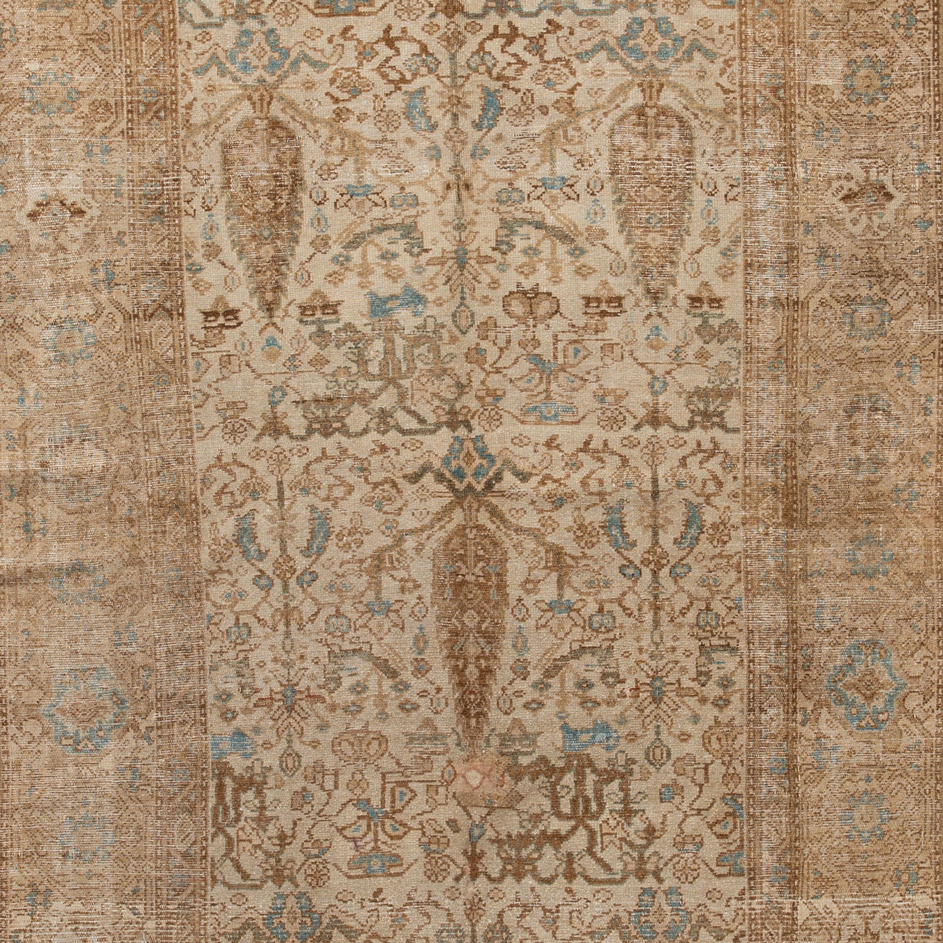 abc carpet Beige Vintage Traditional Wool Runner - 4'9