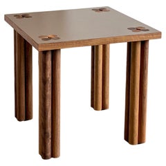 Beige & Walnut Hana Side Table