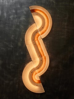 Beige Wavy Murano Glass Wall Sconces