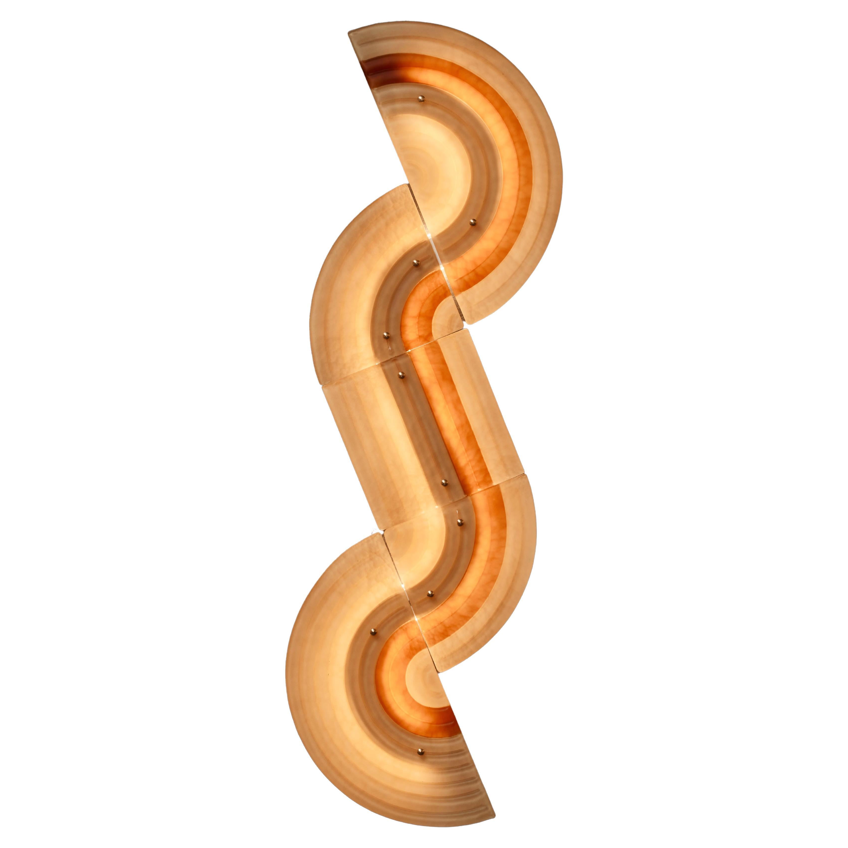 Beige Wavy Murano Glass Wall Sconces For Sale