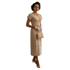 Beige Wiggle Dress, Circa 1950s