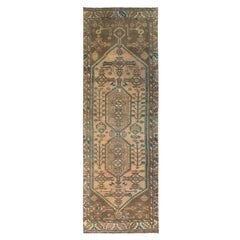 Beige with Chocolate Brown Retro Persian Malayer Pure Wool Hand Knotted Rug