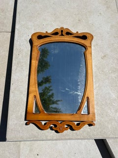 Beige Wooden Table Mirror, France, 1920s