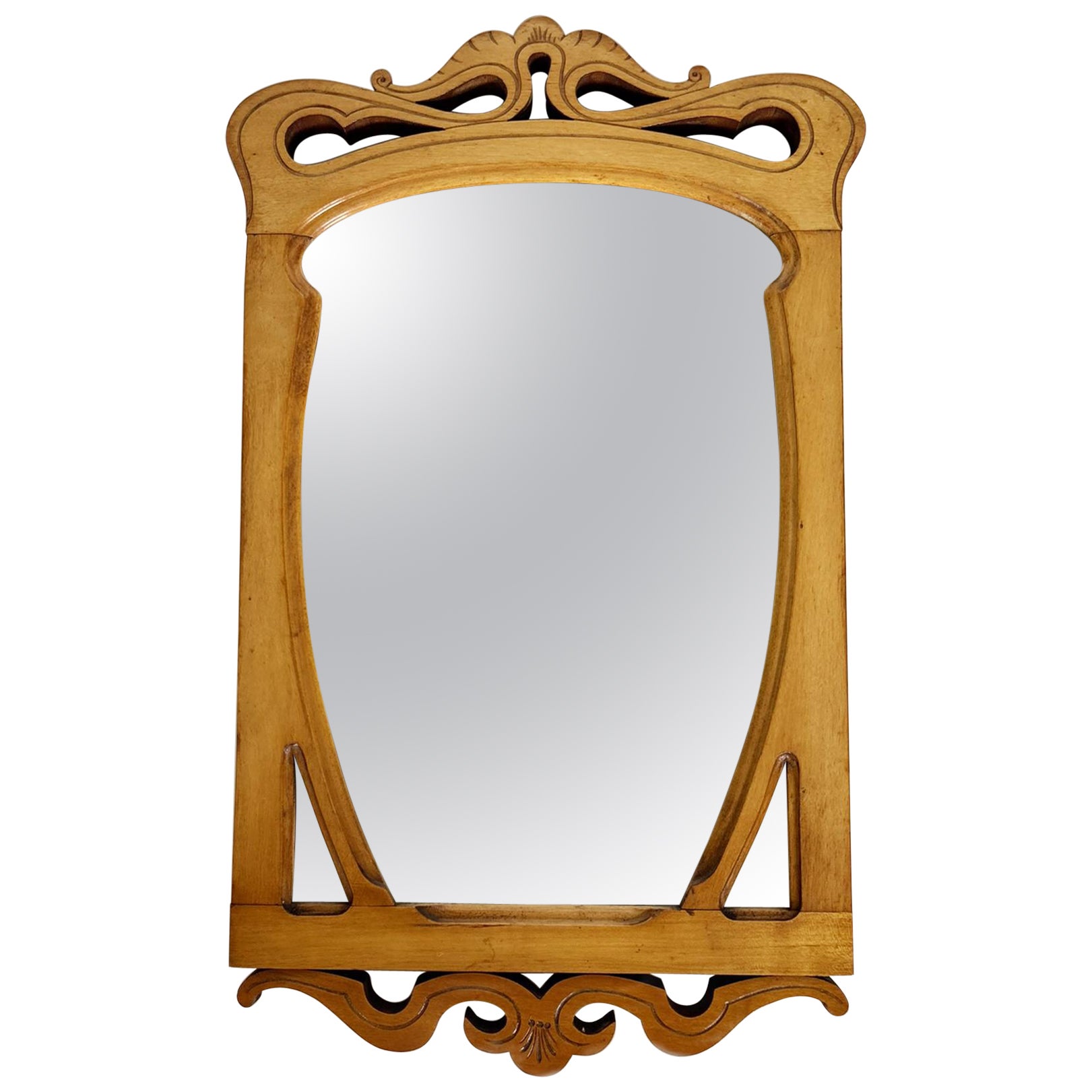 Specchio da tavolo in legno beige, Francia, anni '20