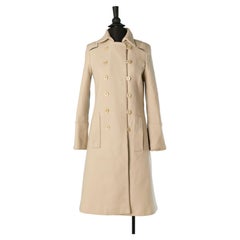 Beige wool and cotton double breasted coat CHLOE
