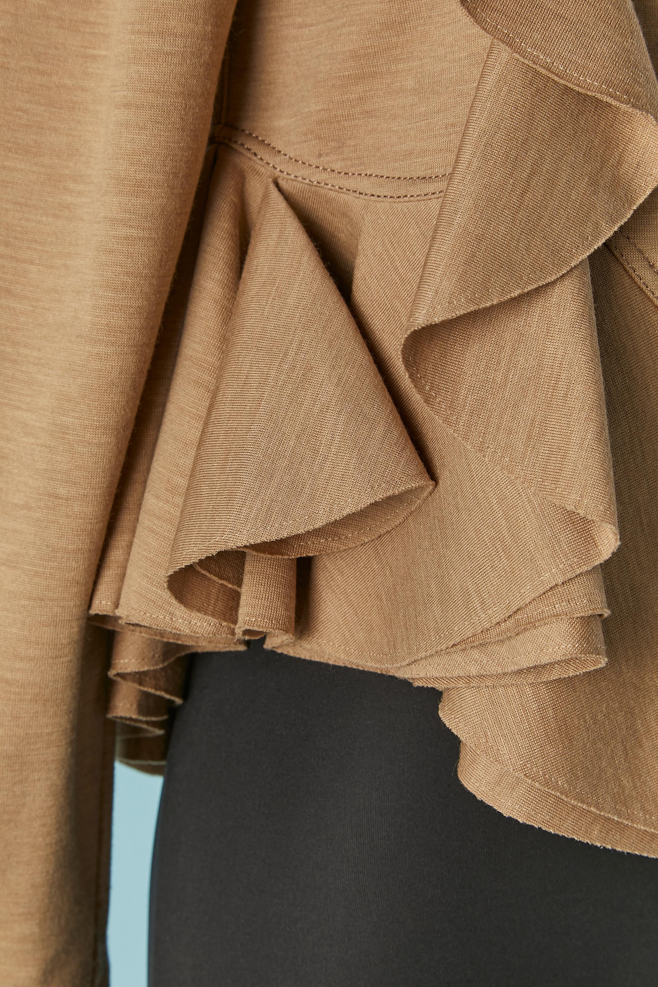 Jersey de punto de lana beige con volantes asimétricos con borde cortado en crudo GIVENCHY Beige en venta