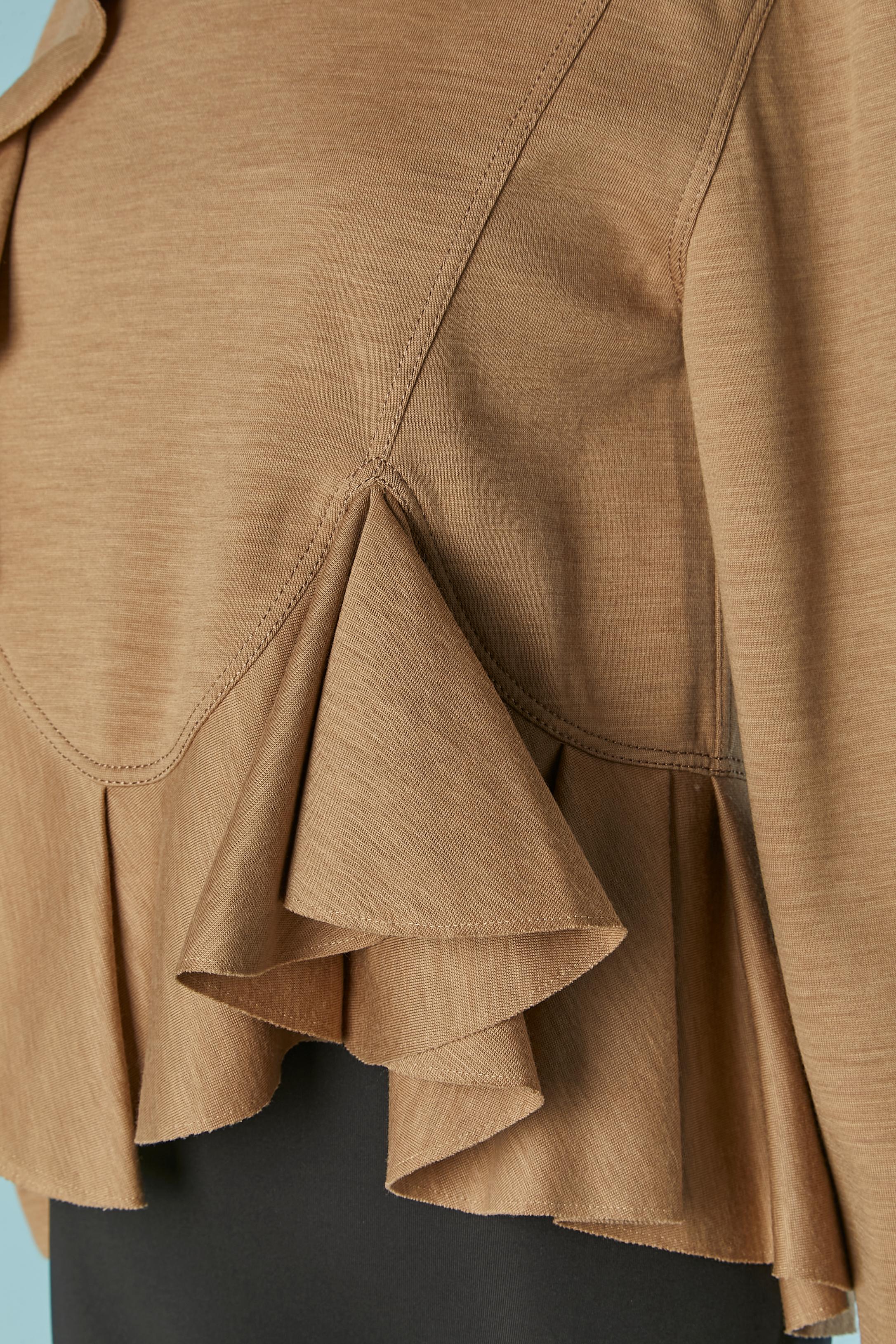 Jersey de punto de lana beige con volantes asimétricos con borde cortado en crudo GIVENCHY en Excelente estado para la venta en Saint-Ouen-Sur-Seine, FR