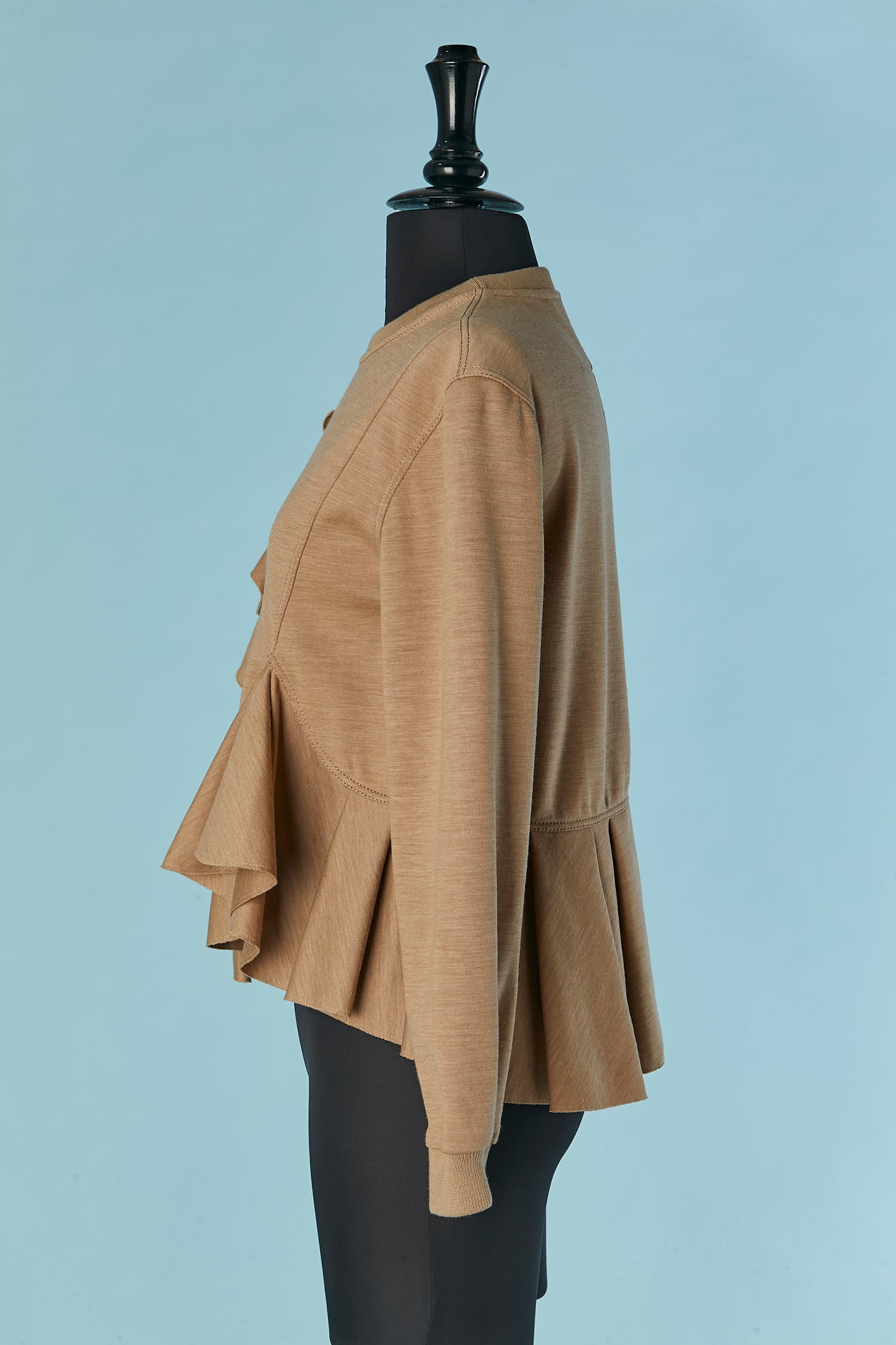 De las mujeres Jersey de punto de lana beige con volantes asimétricos con borde cortado en crudo GIVENCHY en venta