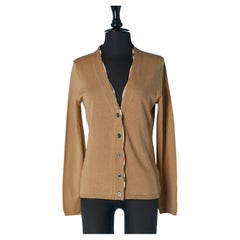 Beige wool knit cardigan BURBERRY BRIT New