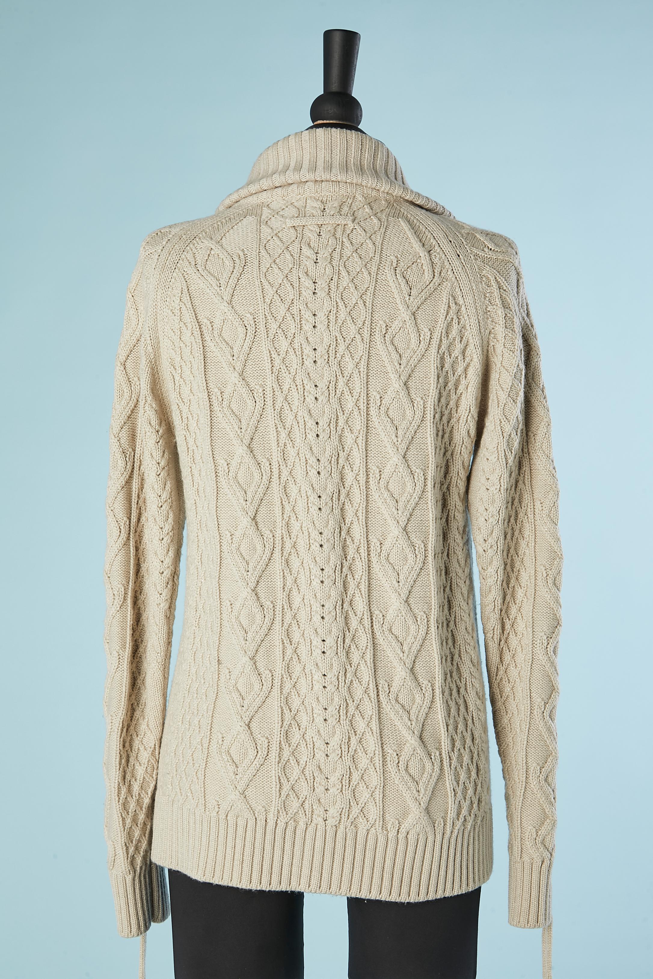 Beige wool knit cardigan with zip Gaultier 2  For Sale 1
