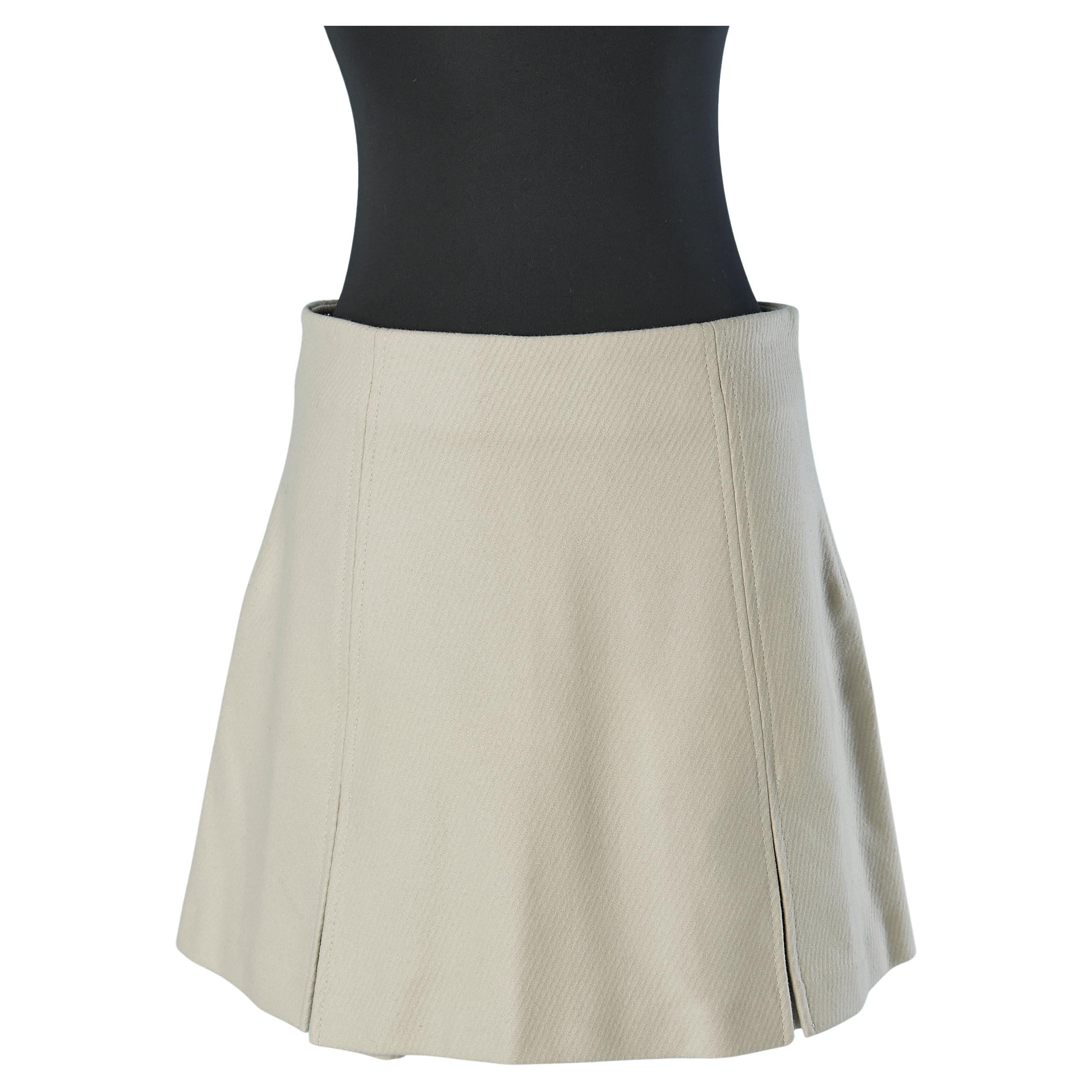 Beige wool mini skirt with box-pleats ARMANI JEANS New For Sale