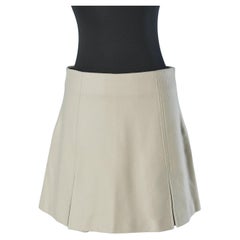 Minijupe en laine beige à empiècements ARMANI JEANS New