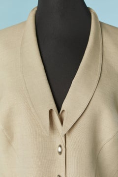 Beige wool, rayon and linen skirt-suit Thierry Mugler